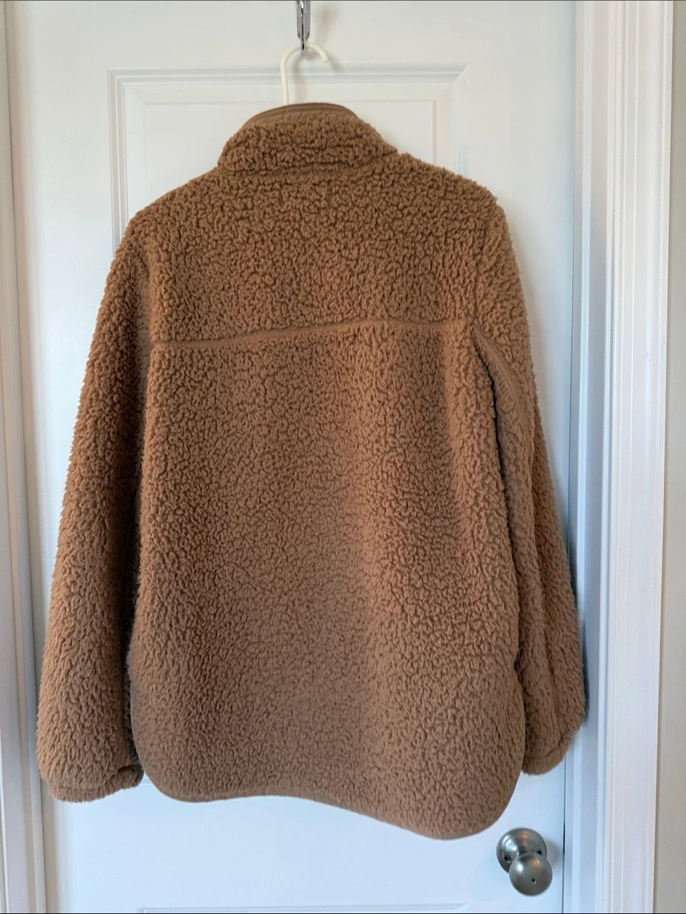 Abercrombie & Fitch Caramel Brown Sherpa Half-Zip Pullover - Picture 4 of 6